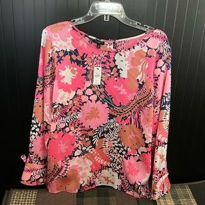 NWT Talbots Pink Floral Blouse Size XLP Never Worn